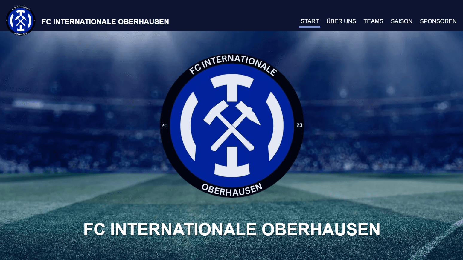 Screenshot der Website von FC Internationale Oberhausen